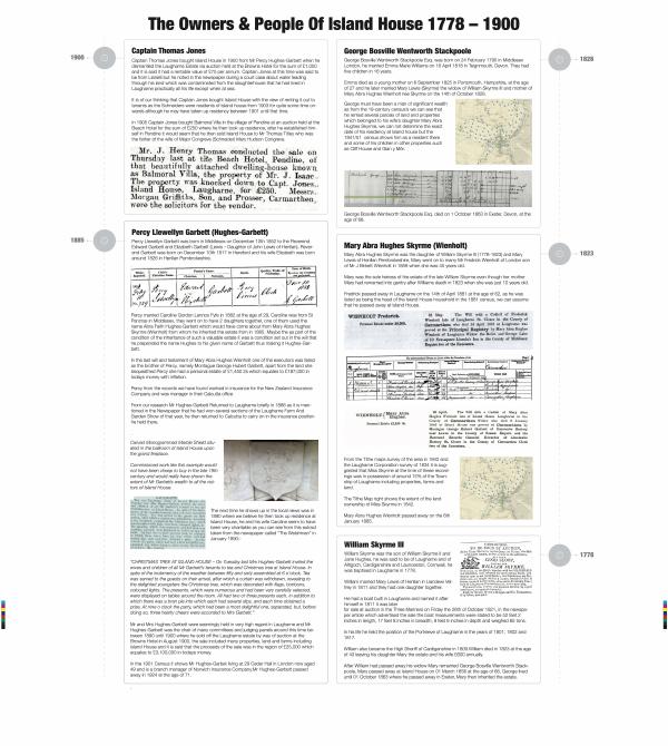 People and History of Island House — part 2, first page.