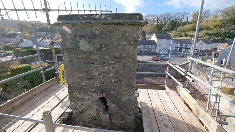 Chimney Repair Progression — Island House, Laugharne.